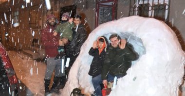 Residents in the igloo, Istanbul, Turkey, March 12, 2022. (DHA Photo)