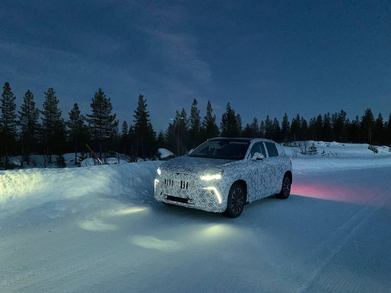 Togg continues the testing process for Turkey’s first domestic, fully electric car amid harsh winter conditions, March 13, 2022. (AA Photo)