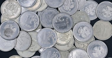 Russian ruble coins are seen in this illustration taken on March 11, 2022. (AFP Photo)