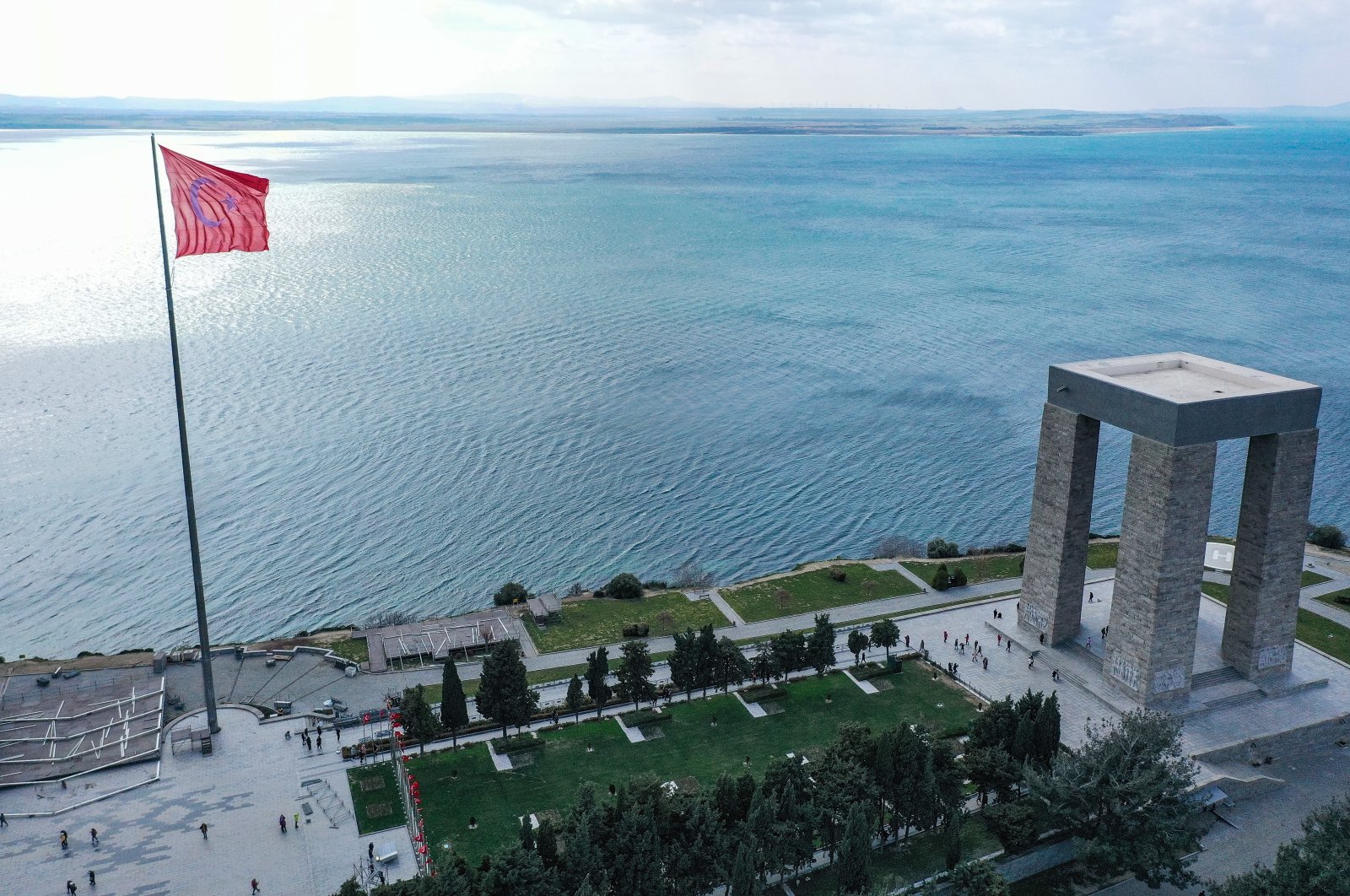 A view of Çanakkale Martyrs&#039; Memorial, in Çanakkale, western Turkey, March 13, 2022. (AA Photo)