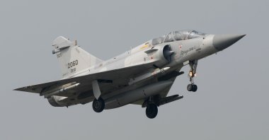 A Taiwanese Mirage 2000 is seen with its landing gear out, Hualien, Taiwan, September 2021. (ShutterStock Photo)