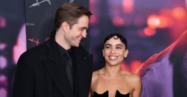 English actor Robert Pattinson and the United States&#039; Zoe Kravitz arrive for "The Batman" world premiere at Josie Robertson Plaza, New York City, U.S, March 13, 2022. (AFP Photo)