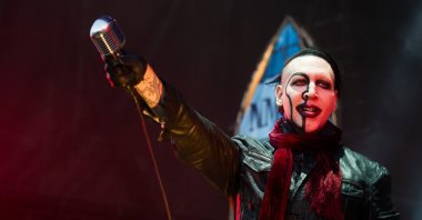 Marilyn Manson performs at the Nikon at Jones Beach Theater on Friday, July 31, 2015 in Wantagh, N.Y. (AP)
