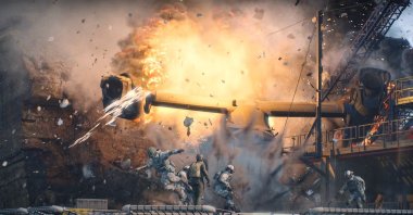 A screenshot from the official reveal trailer of “Battlefield 2042.” (From YouTube / @Battlefield)