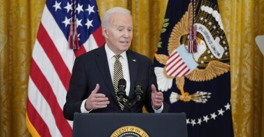 President Joe Biden speaks at an event to celebrate the reauthorization of the Violence Against Women Act in the East Room of the White House, Washington, U.S., March 16, 2022. (AP Photo)
