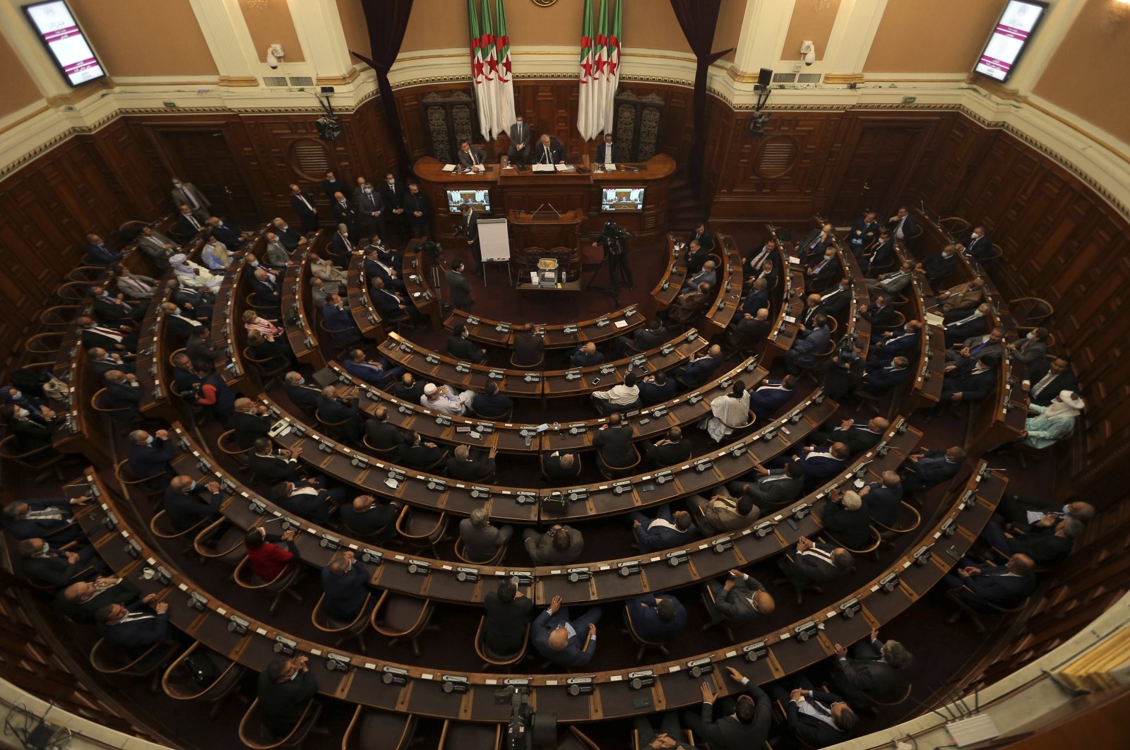 View of the Algerian Senate as Salah Goudjil was elected speaker of the upper house of parliament, in Algiers, Feb. 24, 2021. (AP File Photo)