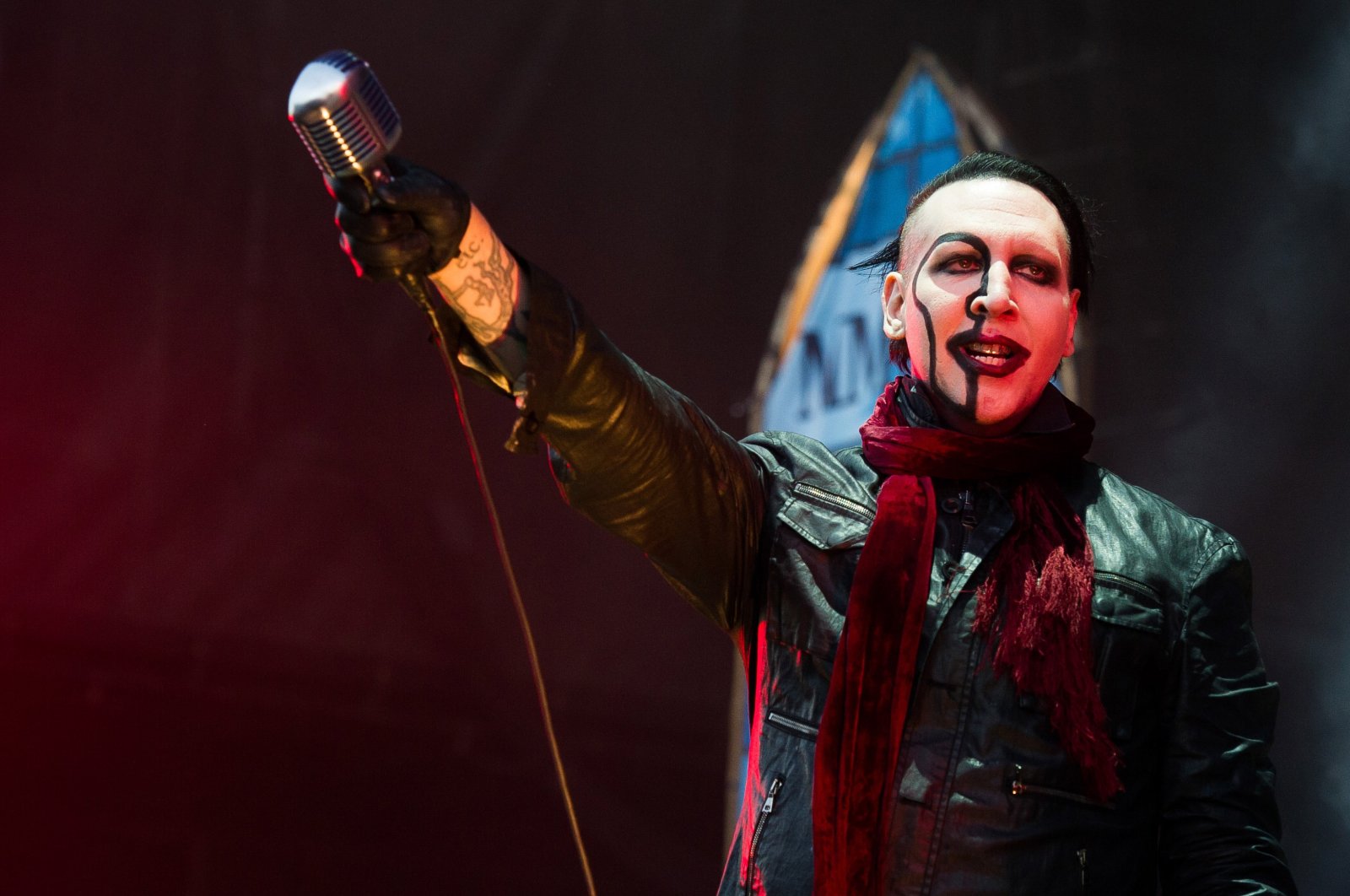 Marilyn Manson performs at the Nikon at Jones Beach Theater on Friday, July 31, 2015 in Wantagh, N.Y. (AP)