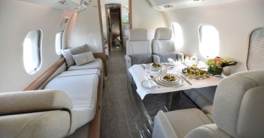 The interior of a business jet is seen at the National Business Aviation Association exhibition in Las Vegas, Nevada, U.S., Oct. 21, 2019. (Reuters Photo)