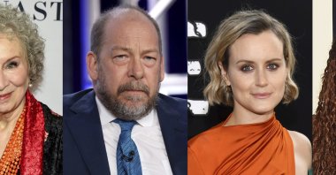 The combination of photos shows (L-R) Margaret Atwood, Bill Camp, Taylor Schilling and Tracie Thoms who will participate in a free Zoom reading of Sophocles’ 2,500-year-old play &quot;Antigone,&quot; with nurses. (AP Photo)