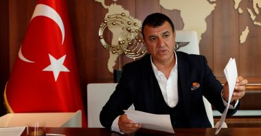 Turkish businessman Muhsin Bayrak speaks during an interview, Istanbul, Turkey, March 16, 2022. (Reuters Photo)