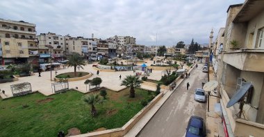 A view of the town center shows a public square in Afrin Syria, liberated by the Turkish military, March 17, 2022. (AA Photo)