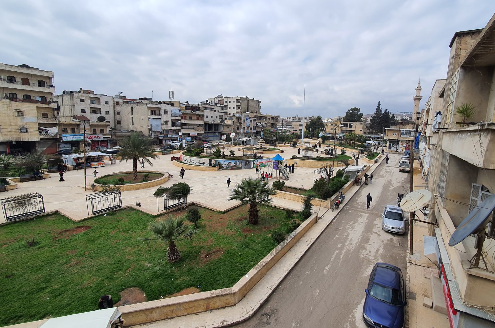 A view of the town center shows a public square in Afrin Syria, liberated by the Turkish military, March 17, 2022. (AA Photo)