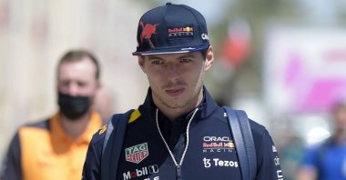 Max Verstappen arrives ahead of F1 Bahrain GP first practice session, Sakhir, Bahrain, March 18, 2022. (AFP Photo)