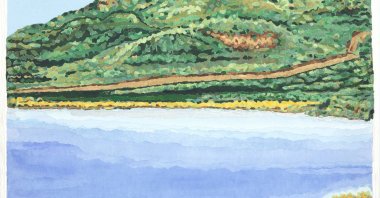 Halil Vurucuoğlu, ‘Fathomless Lake,’ watercolor on hand-cut paper. (Courtesy of Anna Laudel)