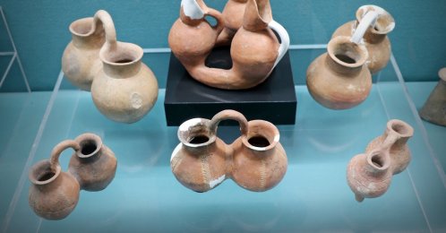 In this photo provided on March 18, 2022, artifacts found in Seyitömer Mound are seen in Kütahya, western Turkey. (AA Photo)