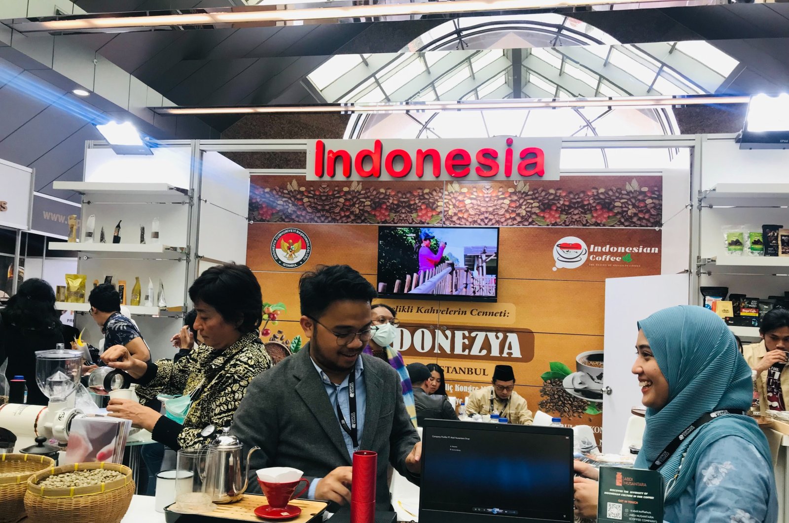 The Indonesia Pavilion at Coffex Istanbul, Istanbul, Turkey, March 17, 2022. (Photo courtesy of Buse Keskin)