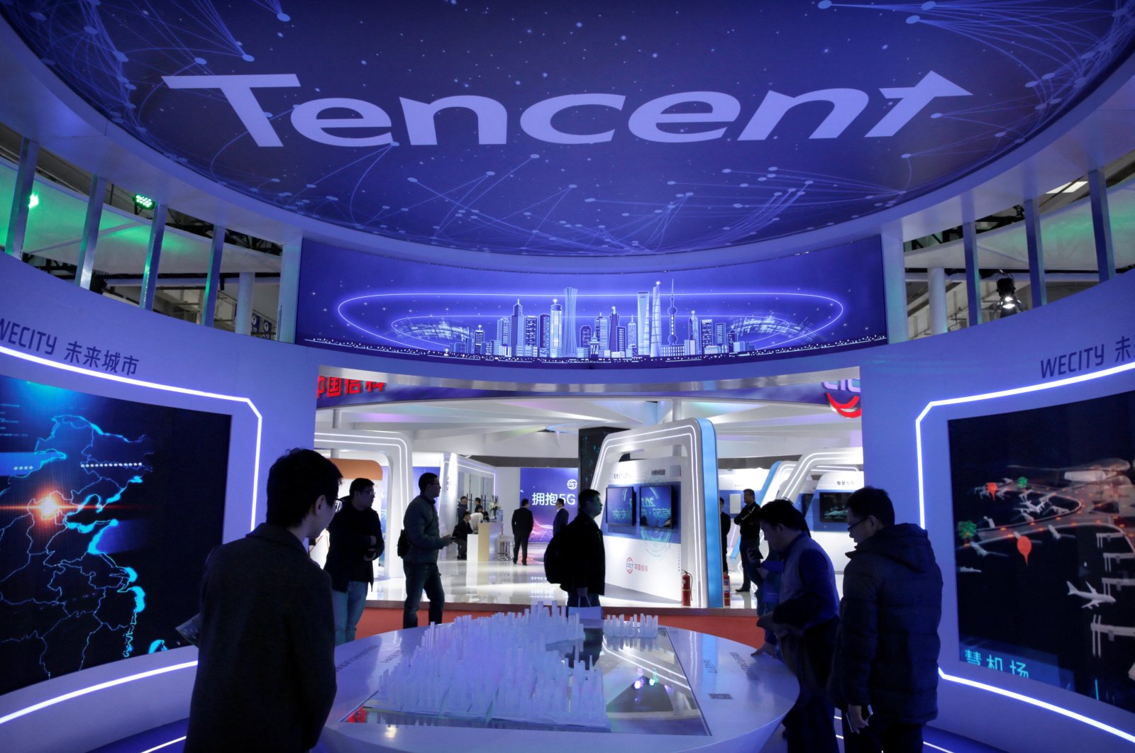 People visit Tencent&#039;s booth at the World 5G Exhibition in Beijing, China, Nov. 22, 2019. (Reuters Photo)