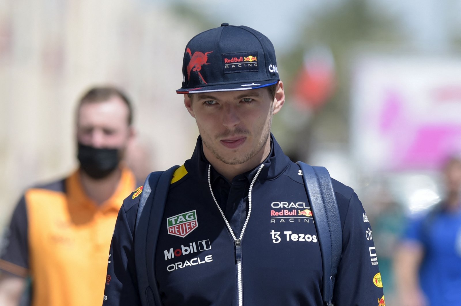 Max Verstappen arrives ahead of F1 Bahrain GP first practice session, Sakhir, Bahrain, March 18, 2022. (AFP Photo)