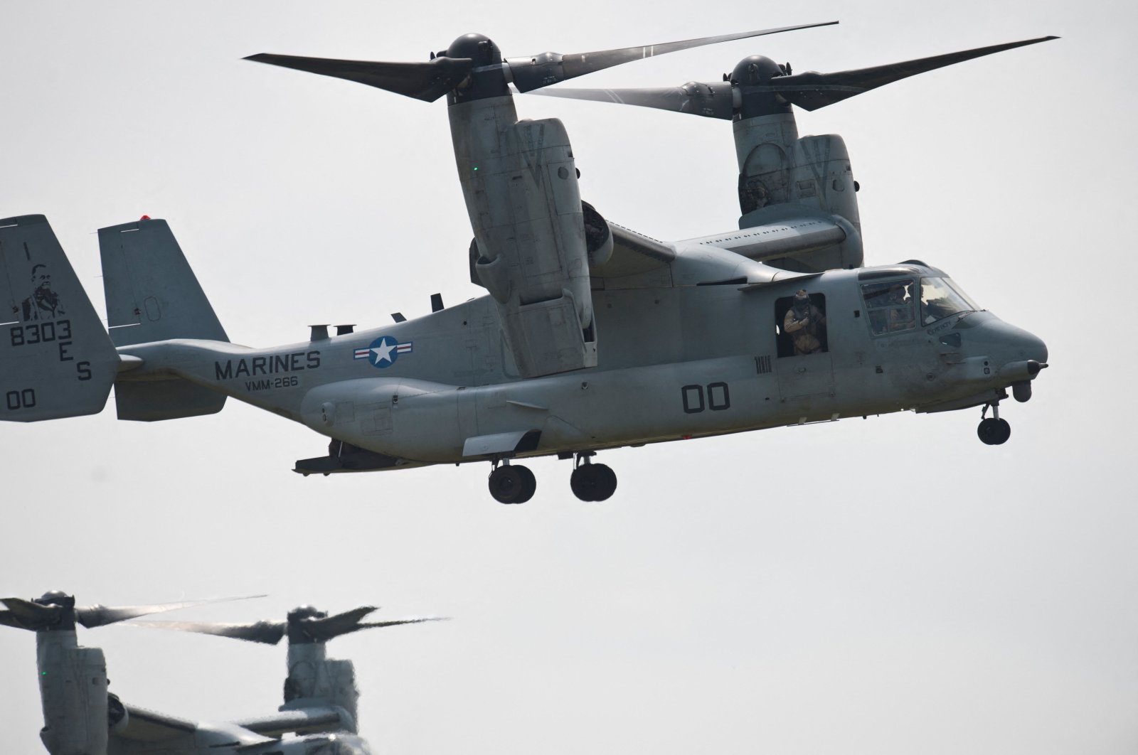 An MV-22B Osprey aircraft is operated during the &quot;Platinum Eagle 15&quot; military exercise at training facilities in Babadag, Romania, May 26, 2015. (AFP File Photo)