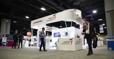 The TAI booth in the Satellite 2020 fair being held in Washington, D.C., U.S., March 10, 2020. (AA Photo)