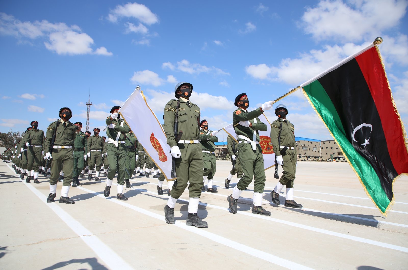 A military graduation ceremony is seen in Libya&#039;s Misrata province, Libya, March 3,2022 (AA Photo)  