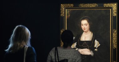 Peter Paul Rubens' 17th century masterpiece "Portrait of a Lady" which sold for 14.4 million zlotys ($3.4 million) at an Old Masters auction at Desa Unicum in Warsaw, Poland, Feb. 17, 2022. (AP Photo)