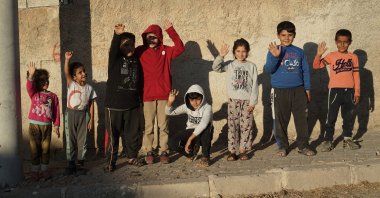 Syrian refugee children who fled the civil war and escaped to Turkey are seen in Mardin, Turkey, 2021.