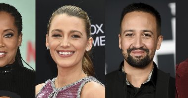 The combination of photos shows Regina King, Blake Lively, Lin-Manuel Miranda and Ryan Reynolds who will serve as co-chairs of the Met Gala, returning to its traditional berth on the first Monday in May. (AP Photo)