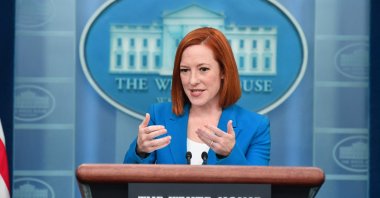 White House press secretary Jen Psaki speaks during a briefing in the James S. Brady Press Briefing Room of the White House in Washington DC, U.S., March 21, 2022. (AFP Photo)