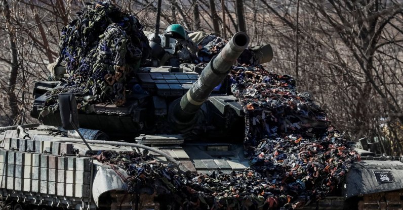 A Ukrainian tank is seen at a position on the front line in the east Kyiv region, Ukraine, March 20, 2022. (Reuters Photo)