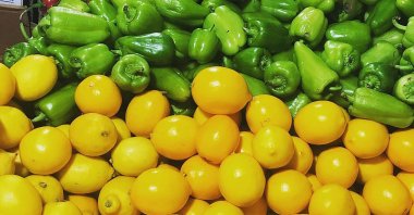 Vegetables can be seen on a stand at greengrocer Umut, in Istanbul, Turkey. (From Instagram / @umutsarkuteri)