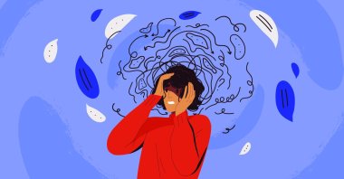 An illustration of a person suffering from overthinking. (Shutterstock Photo)