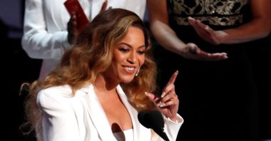 Beyonce reacts after winning the entertainer of the year award at the 50th NAACP Image Awards, Los Angeles, California, U.S., March 30, 2019. (Reuters Photo)