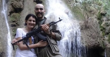 HDP Lawmaker Semra Güzel with PKK terrorist Volkan Bora in this undated photo taken in northern Iraq. (AA Photo)