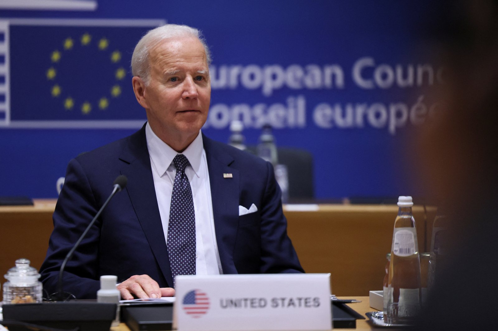 U.S. President Joe Biden attends a EU leaders summit amid Russia&#039;s invasion of Ukraine, Brussels, Belgium, March 24, 2022. (Reuters Photo)