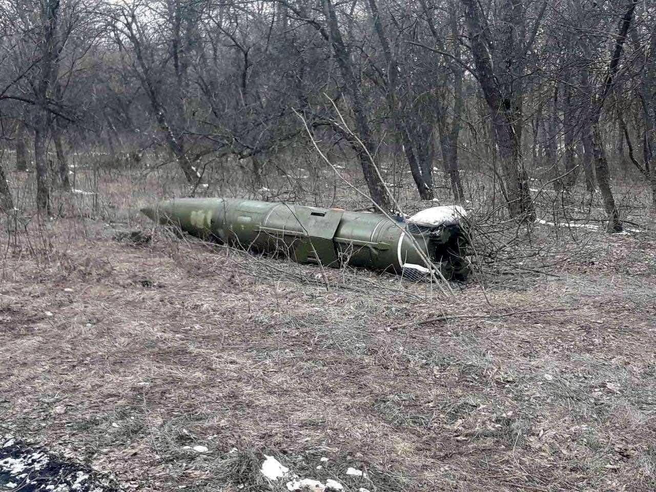 An unexploded missile is seen amid the Ukraine-Russia conflict in Kramatorsk, eastern Ukraine, in this handout picture released on March 9, 2022. (Press service of the National Guard of Ukraine/Handout via Reuters)