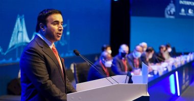 Interpol's newly elected President Emirati Inspector General Ahmed Nasser al-Raisi speaks during the Interpol General Assembly in Istanbul, Turkey, Nov. 25, 2021. (Reuters Photo)