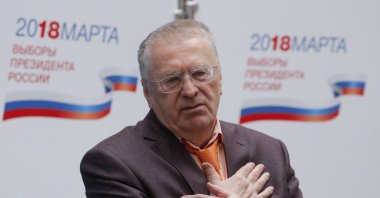 Vladimir Zhirinovsky, leader of the Liberal Democratic Party of Russia (LDPR) and candidate in the upcoming presidential election, addresses the media as he visits the headquarters of the Russian Central Election Commission in Moscow, Russia March 5, 2018. (Reuters Photo)