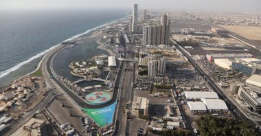 A general view of the Jiddah Corniche Circuit is seen during practice sessions for the Formula One Saudi Arabia Grand Prix, in Jeddah, Saudi Arabia, March 26, 2022. (Reuters Photo)