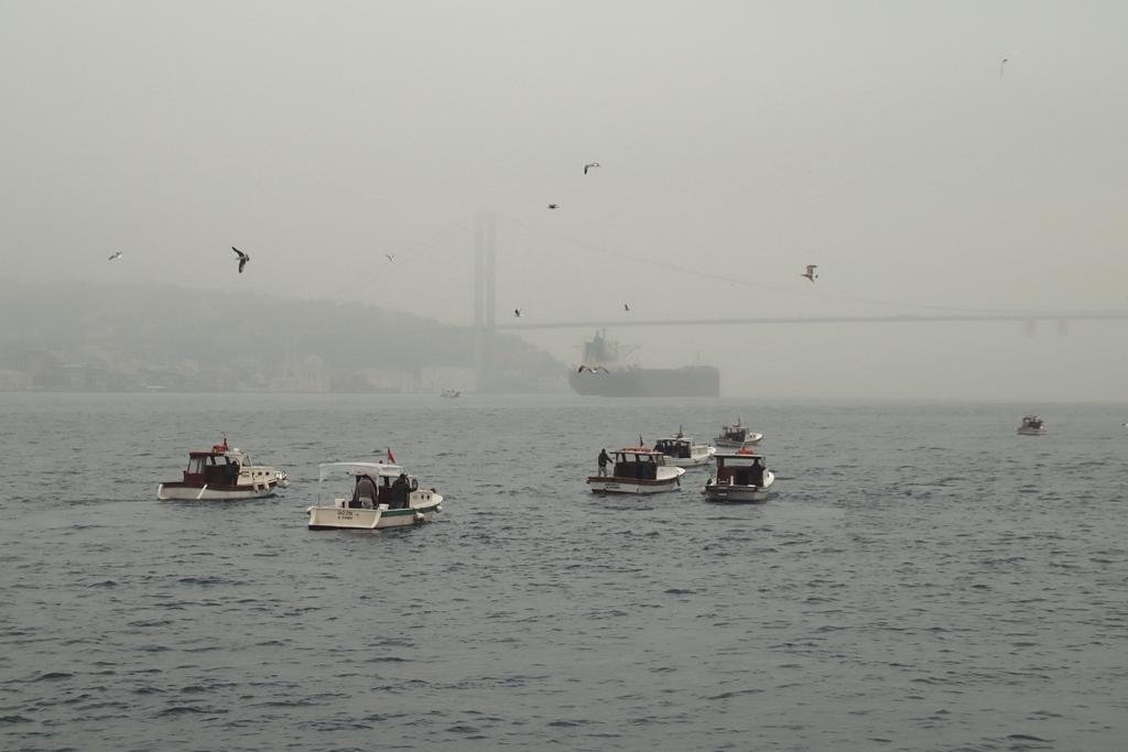 View of the Bosporus amid fog in Istanbul, Turkey, Jan. 13, 2022. (Sabah Photo)