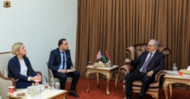 Ambassador Caroline Hurndall meets with putschist Gen. Khalifa Haftar in Benghazi, Libya, March 28, 2022. (@CaroHurndall Twitter)