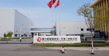 A view of the electric vehicle factory of China Evergrande New Energy Vehicle Group in Tianjin, China, Oct. 20, 2021. (Reuters Photo)