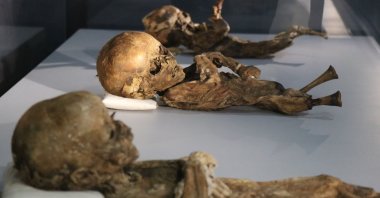 Mummies of babies displayed at the Aksaray Museum, in Aksaray, Turkey, March 27, 2022. (IHA Photo)