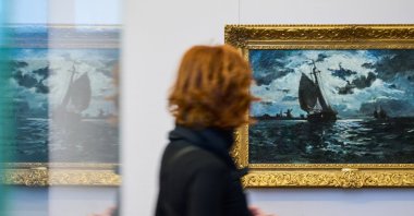 Gauguin's work "Sailing Vessel in the Moonlight" is among those in the Berlin exhibition taking a critical look a the French painter's art. (DPA)
