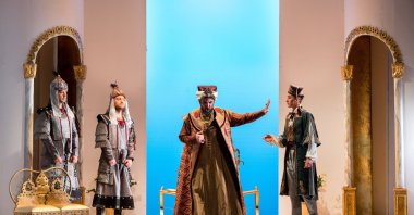 The Istanbul State Opera and Ballet artists are seen in a scene from “Bajazet.” (AA)