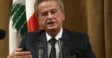 Riad Salameh, the governor of Lebanon's Central Bank, speaks during a press conference, in Beirut, Lebanon, Nov. 11, 2019. (AP Photo)