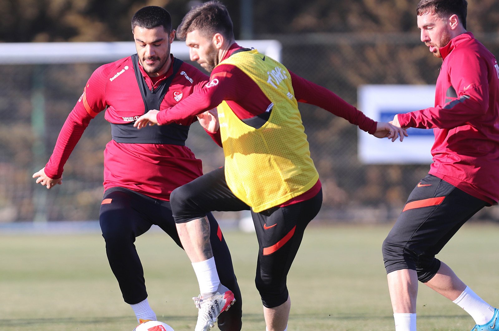 Turkey national team footballers train before their match against Italy, Konya, Turkey, March 27, 2022. 