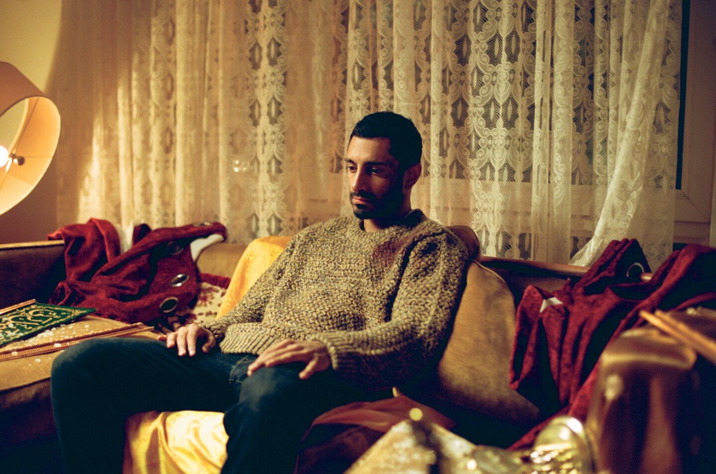 This image shows Riz Ahmed in a scene from the Oscar-nominated short 