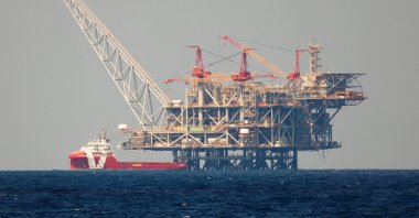 The production platform of Leviathan natural gas field is seen in the Mediterranean Sea, off the coast of Haifa, northern Israel, June 9, 2021. (Reuters Photo)