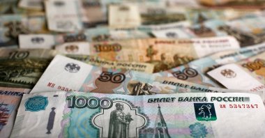 A picture illustration shows Russian rouble banknotes of various denominations on a table in Warsaw, Poland, Jan. 22, 2016. (Reuters Photo)